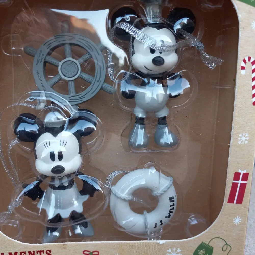 Disney Store Sketchbook Minis Mickey & Minnie Holiday Ornaments
